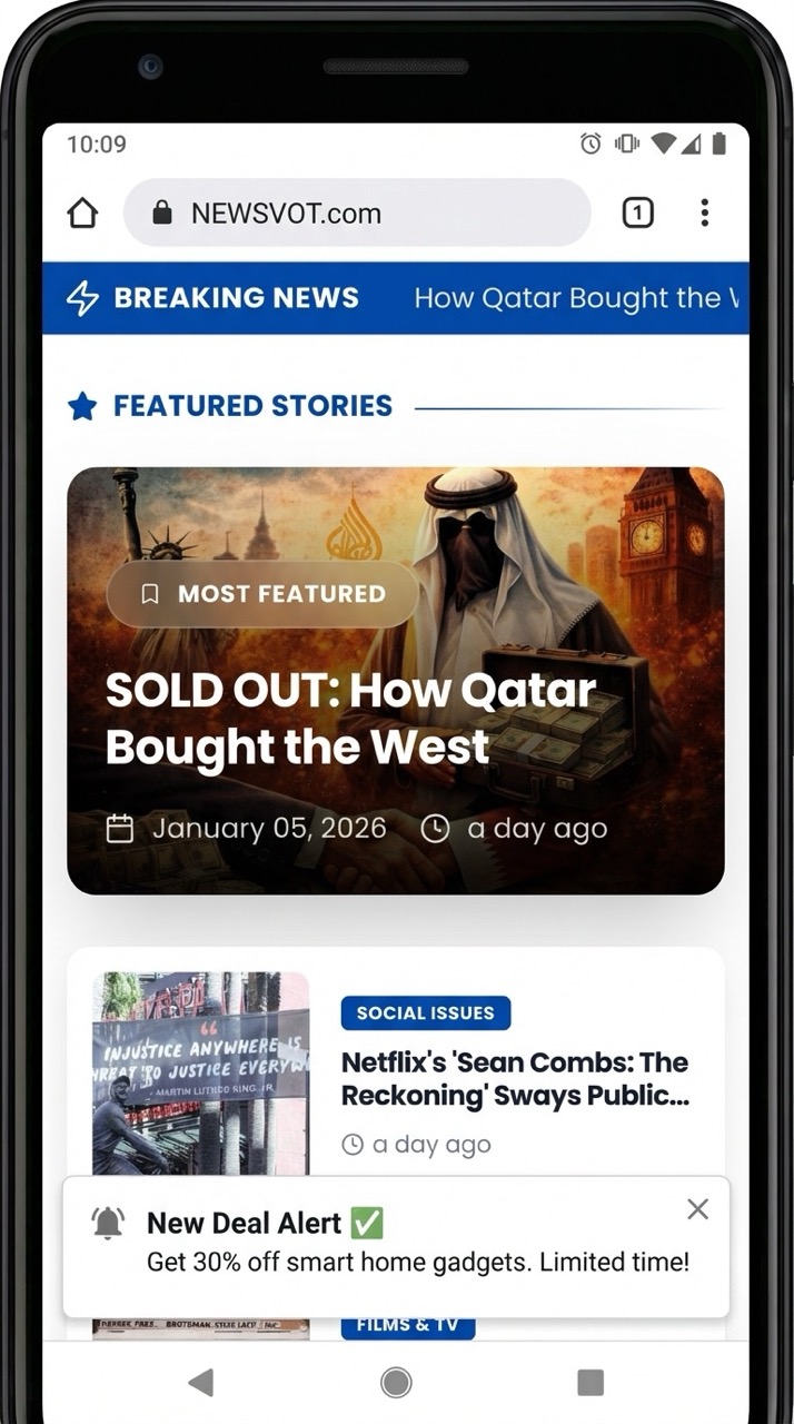 In-page Push Ad Example - Real device screenshot showing how in-page push ads appear