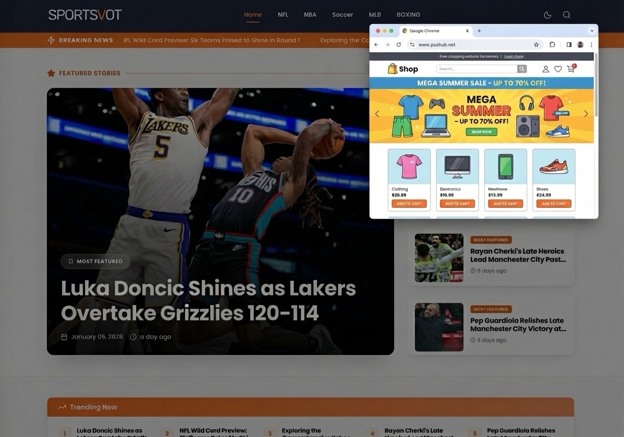 Popup Ad Example - Real device screenshot showing how popup ads appear